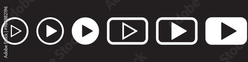 play icon. Play button icon set. YouTube icon. Start Buttons Illustration. Modern video and audio player. Vector illustration isolated.