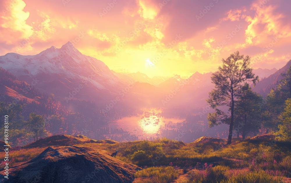 Obraz premium Game pc landscape