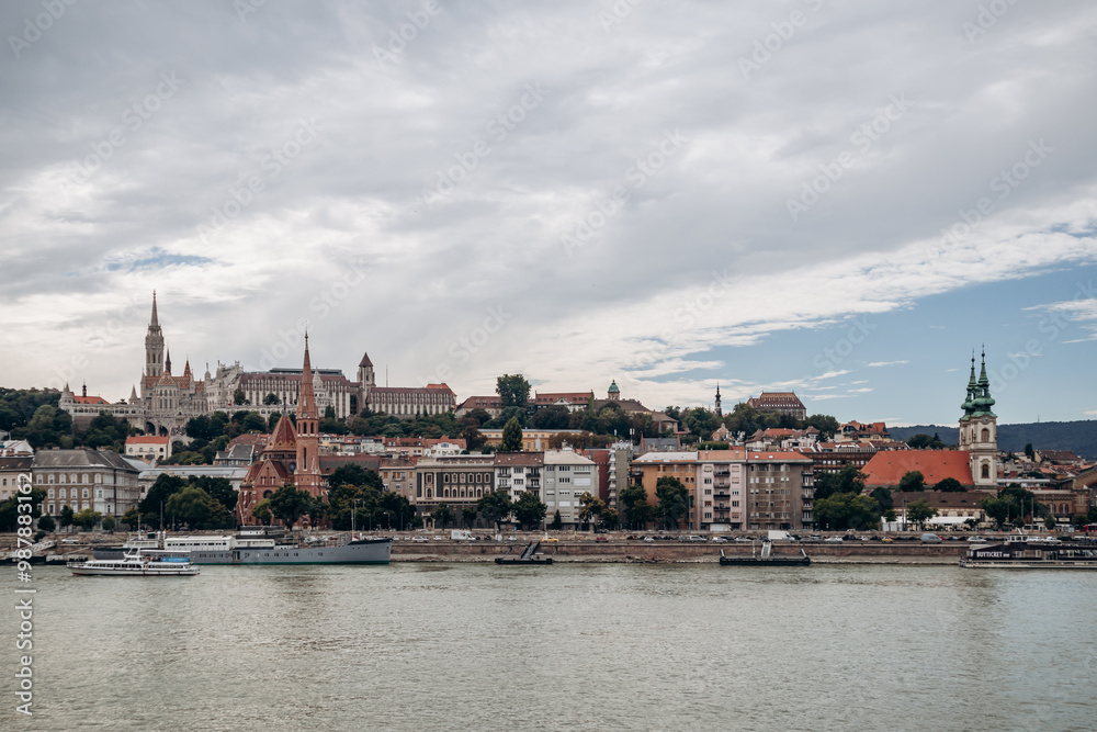 Beautiful Danube embankments in the very center of Budapest Beautiful Danube embankments in the very center of Budapest
