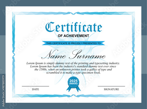 Elegant Guilloche Certificate Template