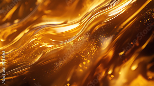 Abstract golden background. Oil 3d rendering.






