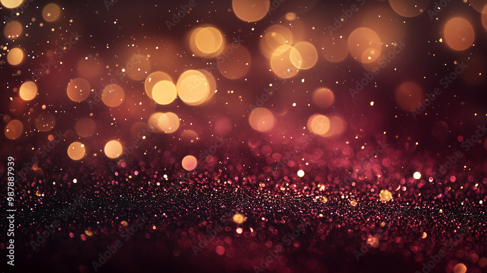Dark Red and Gold Glitter Bokeh Abstract Background Dark Red and Gold Glitter Bokeh Abstract Background