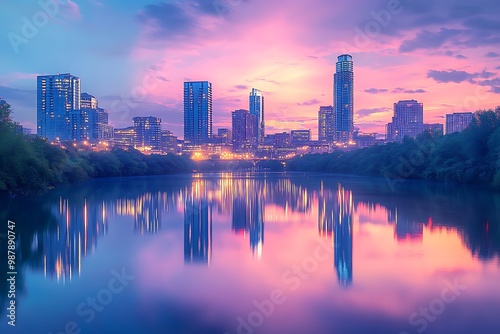 country skyline at night