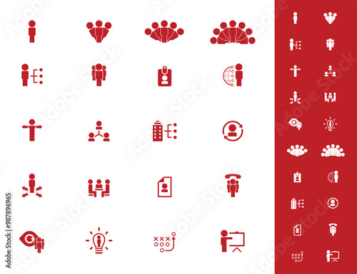 Universal business management and human resources icon set. Universal icons for web and mobile. Vector.