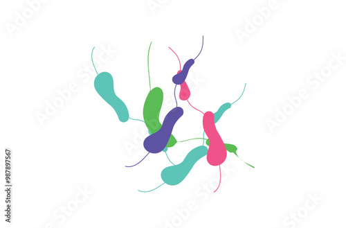 Coronavirus 2019-nCoV. Coronavirus 2019-nCoV outbreak. Virus cells on colorful background.