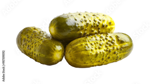 pickled cucumbers on a white background photo