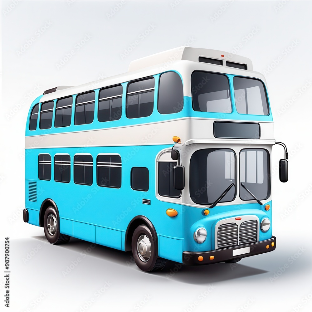 A stylized blue double-decker bus designed for graphic use. A stylized blue double-decker bus designed for graphic use.