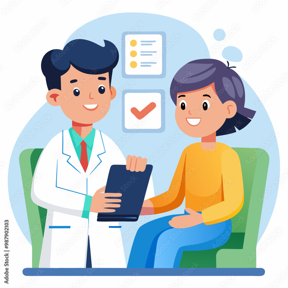 Doctor and Patient in Consultation, Healthcare and Medical Professional Concept Vector Art Doctor and Patient in Consultation, Healthcare and Medical Professional Concept Vector Art