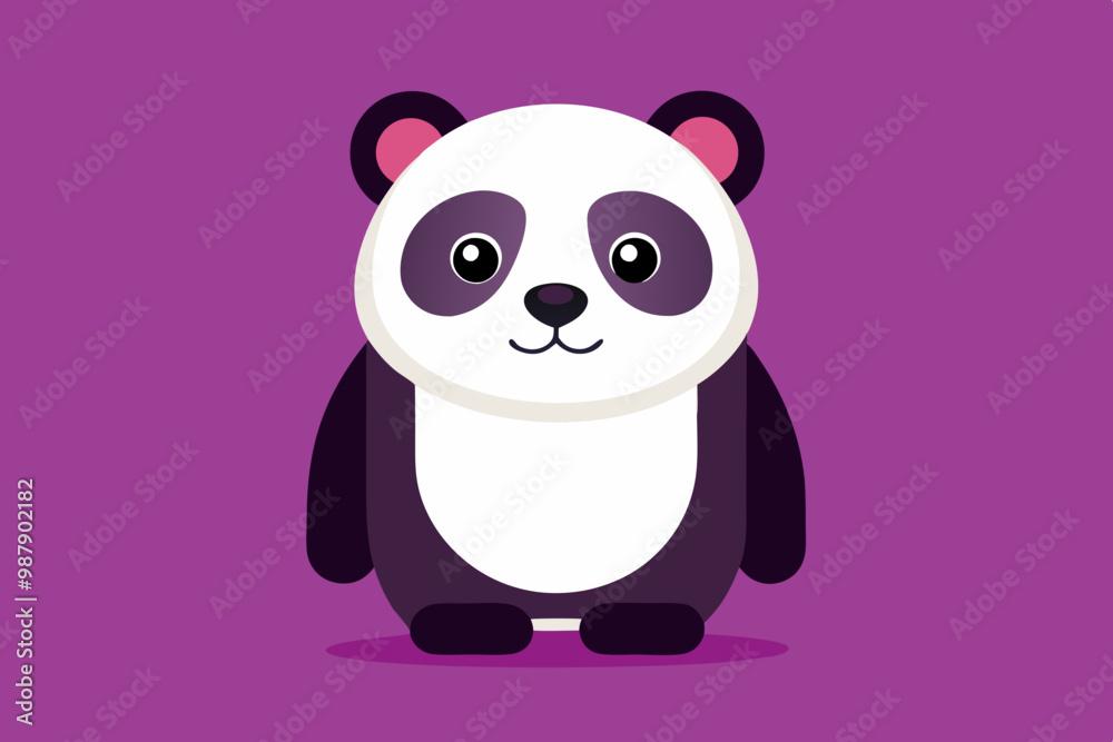 Naklejka premium Panda Minimalistic, Animal and Wildlife Concept Vector Art