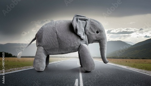 elephant in the road