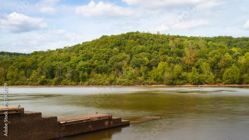 Time Lapse Moving Water Clouds at Boat Launch Beech Fork State Park Campground photo