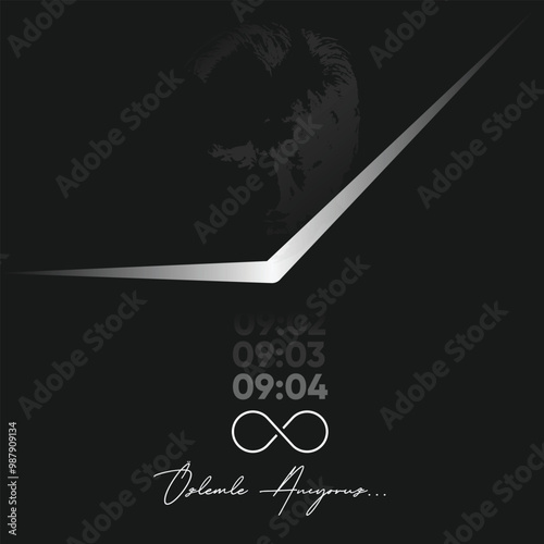 10 Kasım Saygı ve Özlemle Anıyoruz. Translation : We commemorate 10 November with respect and longing.	