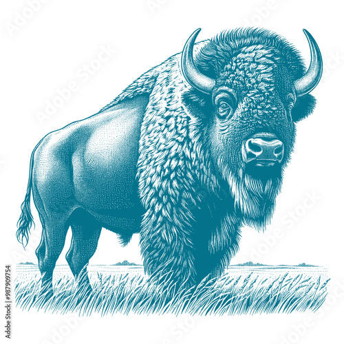 bison vector illustration