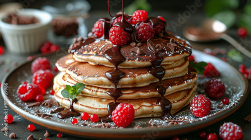 Pancakes with Chocolate and Berries – perfect for indulgent breakfasts and brunches