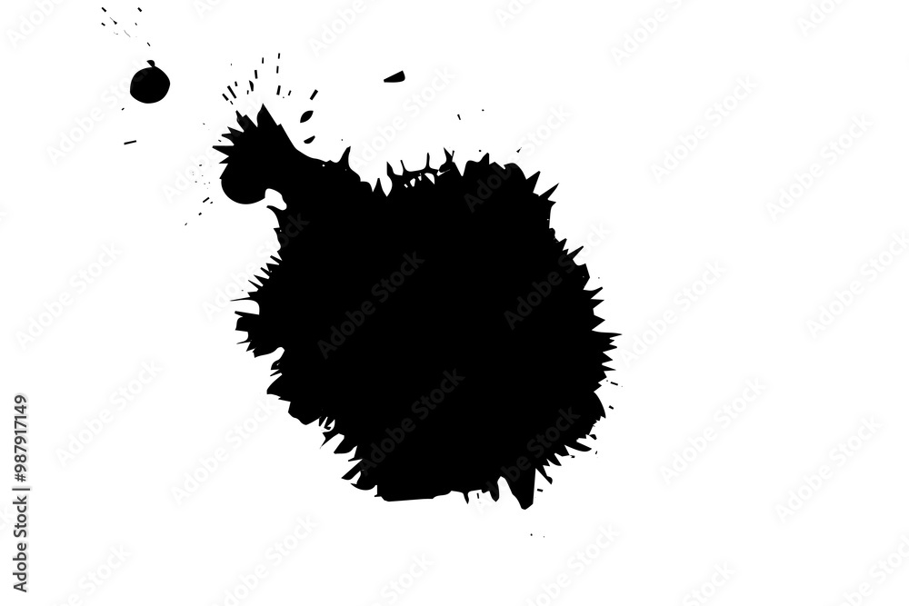 Stock Photo: Vector Ink Drop - A Round, Ragged Inkblot Slowly Spreading Out from the Center Stock Photo: Vector Ink Drop - A Round, Ragged Inkblot Slowly Spreading Out from the Center