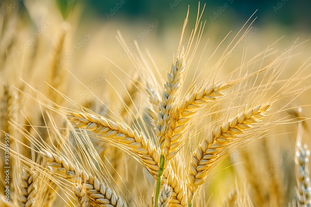 Close up of golden wheat stalks in a field Close up of golden wheat stalks in a field