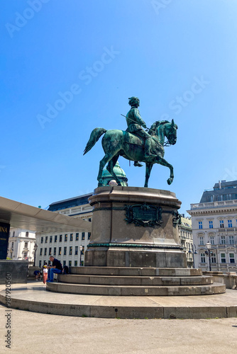 Statue of Archduke Albrecht in Vienna, Austria photo