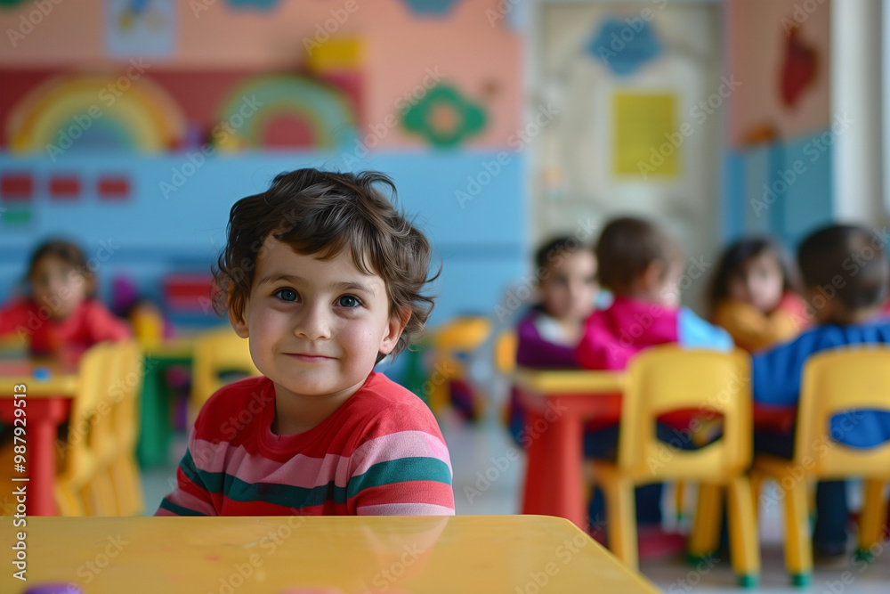 Photography of children portrait from Syria in a preschool or kindergarten class. Photography of children portrait from Syria in a preschool or kindergarten class.