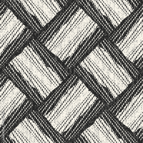 Monochrome Grain Striped Check Pattern