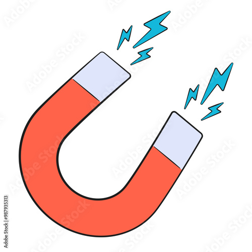 Red horseshoe magnet