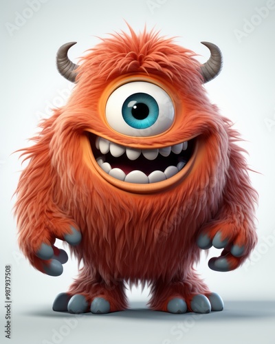 Cheerful Furry Monster 3d