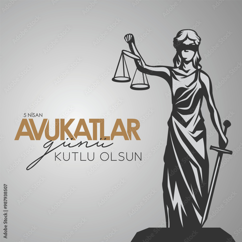 Obraz premium 5 Nisan, Avukatlar günü kutlama tasarımları. Translation: April 5, Lawyers' Day celebration designs.