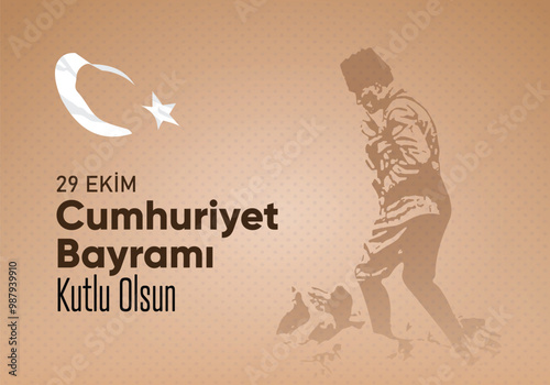 29 ekim cumhuriyet bayramı kutlama tasarımı. Translation: 29 october republic day celebration design.	
