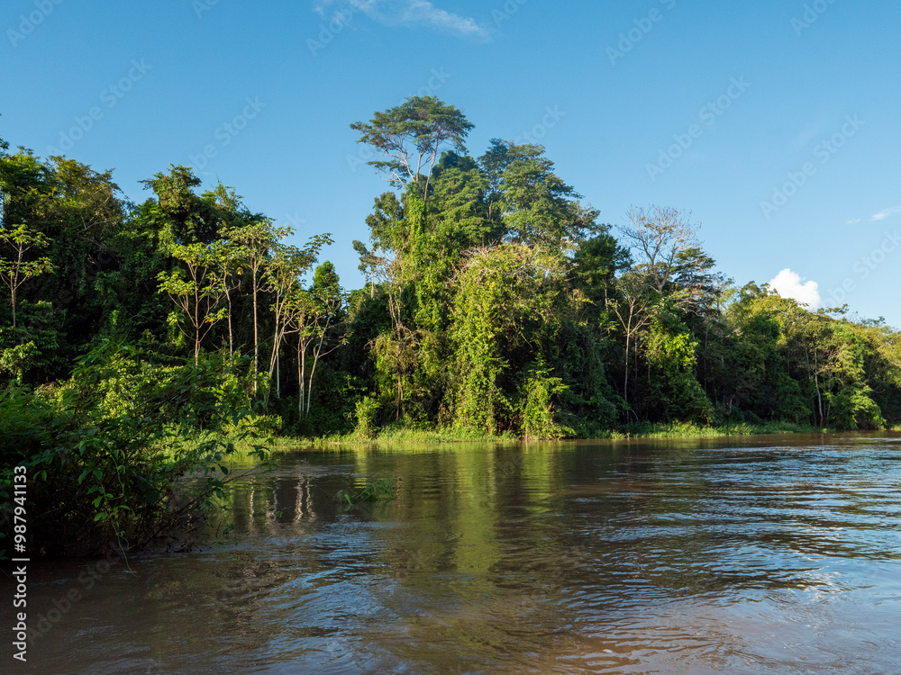 Amazon river landscape near the city of Jutaí in Brazil. Amazon river landscape near the city of Jutaí in Brazil.
