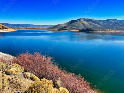 Fotografija Fall at Deer Creek Reservoir Near Heber City Utah.