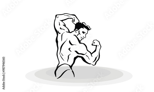 Boxing champion. All in a single layer. Brown Bulldog Cartoon Character Boxer Ready To Fight. Vector Hand Drawn Illustration. Boxer black and white silhouette vector design, boxing silhouette.