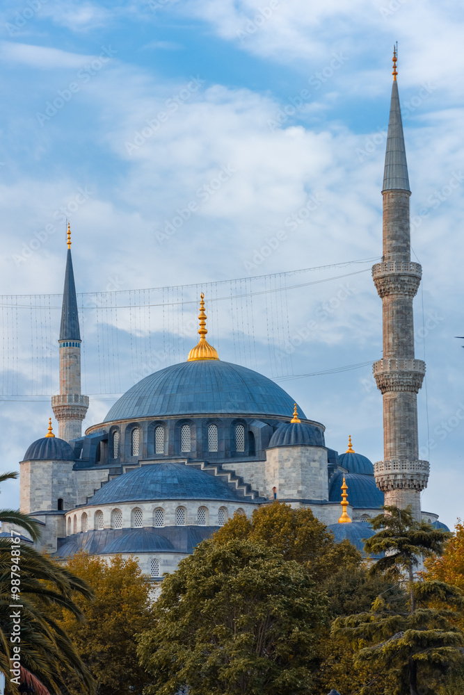 Obraz premium Autumnal view of the Blue Mosque from Sultanahmet Square, Istanbul, Turkey