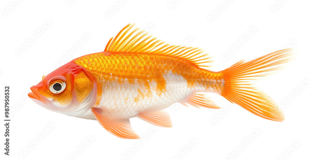 A gold and white fish with a black eye