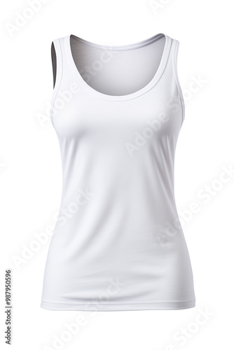 A white tank top with a black strap