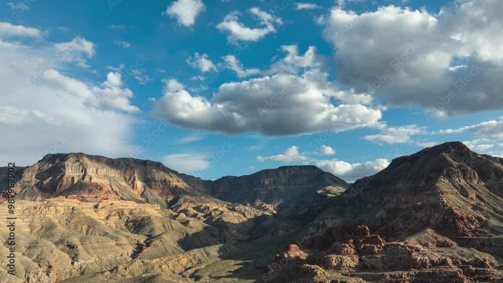 Aerial time lapse of the rugged landscape of the Virgin River Gorge in Northwest Arizona near the boarders of Utah and Nevada Aerial time lapse of the rugged landscape of the Virgin River Gorge in Northwest Arizona near the boarders of Utah and Nevada