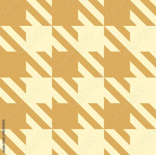 A geometric pattern featuring alternating diagonal lines and shapes in warm tones.