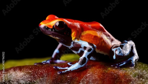 Summers poison frog, Ranitomeya summersi Reticulated is a lowland species, inhabiting Peru, photo