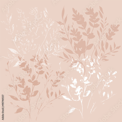 Wallpaper Mural Delicate vector pattern wild flowers botanical background Torontodigital.ca