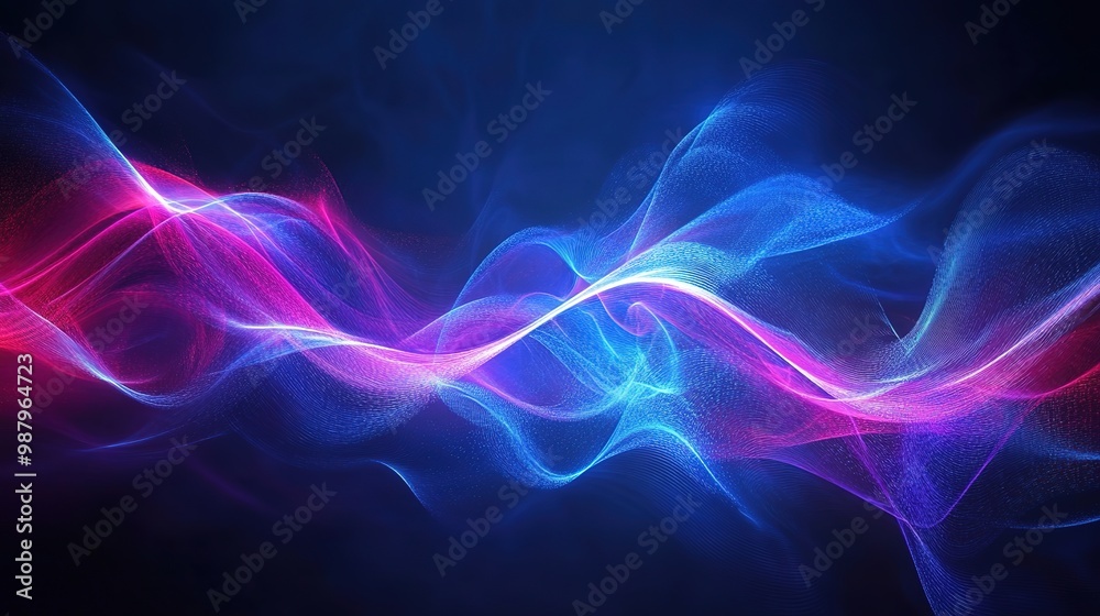 Fototapeta premium Alpha waves background blue pink