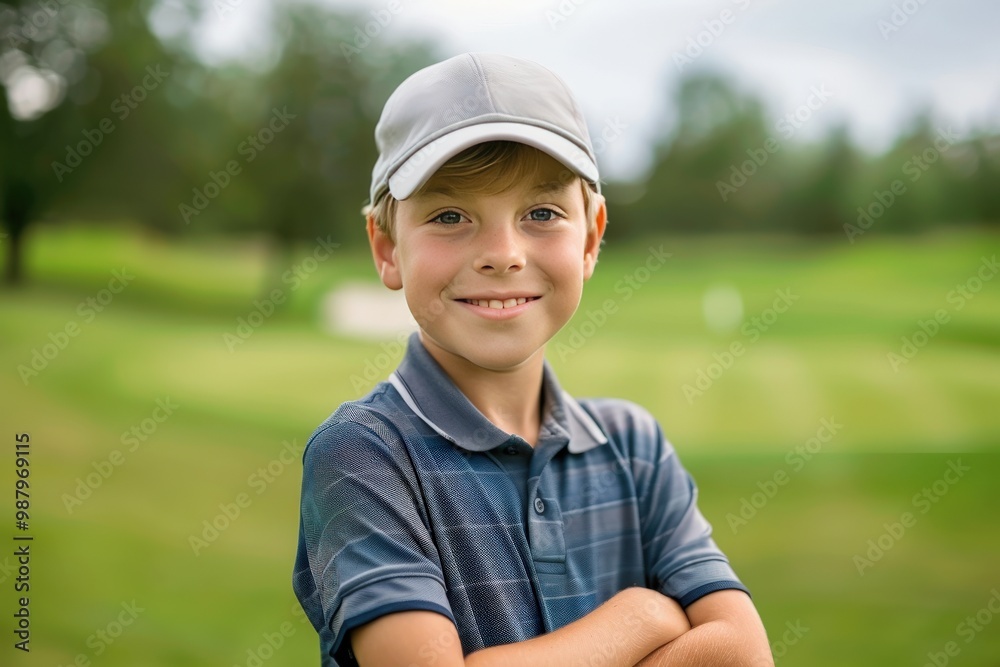 A young boy is smiling and wearing an orange shirt generative ai A young boy is smiling and wearing an orange shirt generative ai