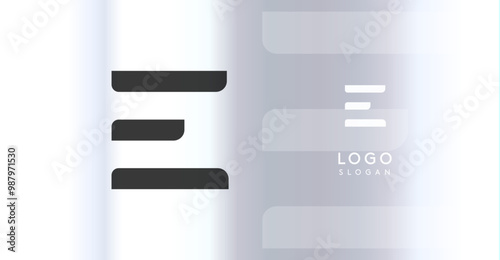 Bold futuristic logo monogram, sleek minimalistic letter E for innovative tech company, science bio lab, sport label, futuristic and cosmic inspired designs. Vector illustration.