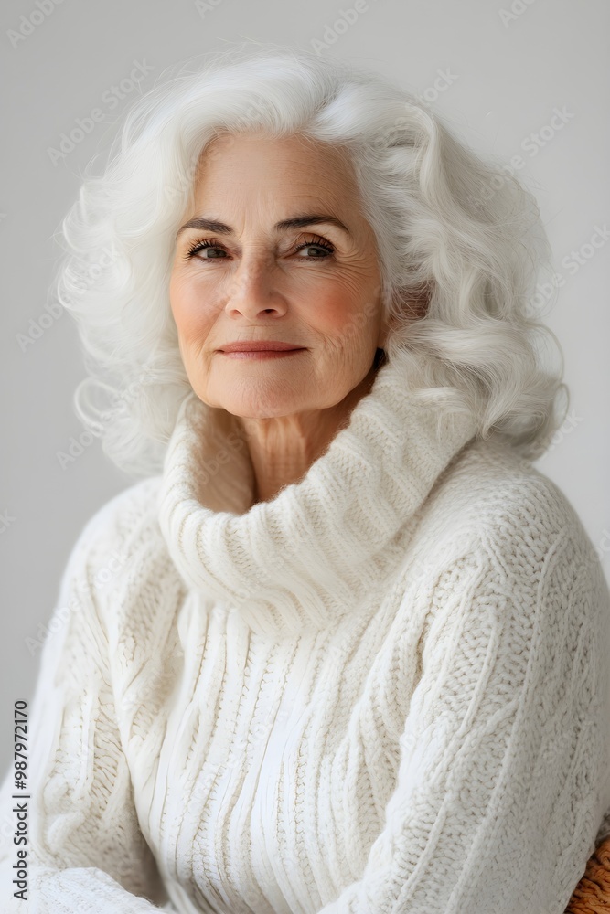 Senior woman isolated on gray background. Wellness and health concept. Healthy aging. Studio portrait of elderly female. Senior woman isolated on gray background. Wellness and health concept. Healthy aging. Studio portrait of elderly female.