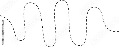 Fotografie Waved Abstract Dashed Line