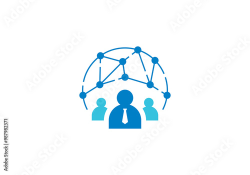 tech global people logo. community human vector design template