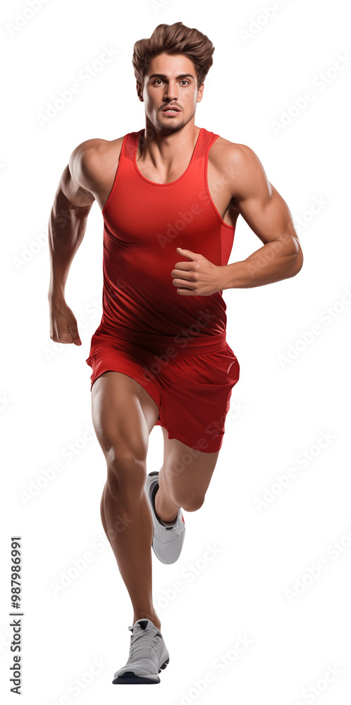 Male Athlete Running Front View Isolated on Transparent Background PNG
Male Athlete Running Front View Isolated on Transparent Background PNG