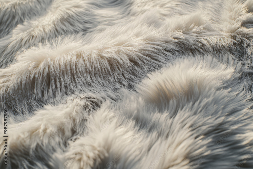 Obraz premium soft white furry texture background - close up macro shot