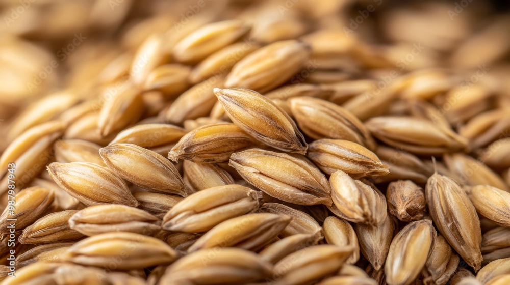 Detailed Close-Up of Pearled Barley Grains Detailed Close-Up of Pearled Barley Grains