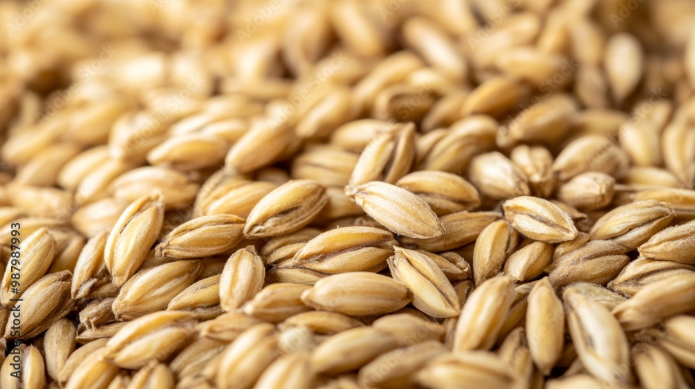 Detailed Close-Up of Pearled Barley Grains Detailed Close-Up of Pearled Barley Grains