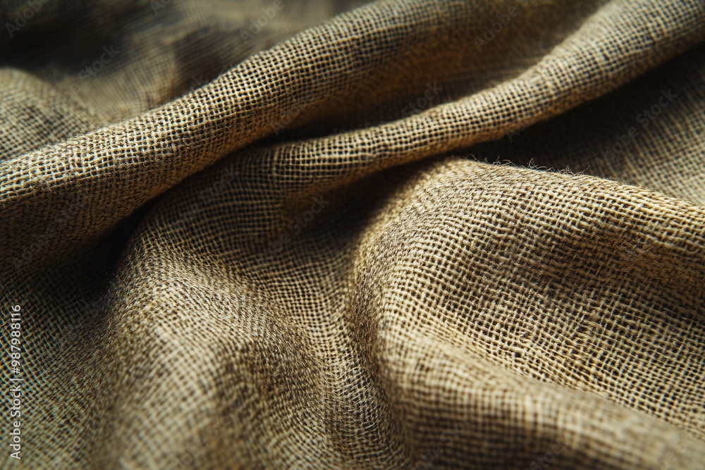 close up of natural brown burlap fabric texture background