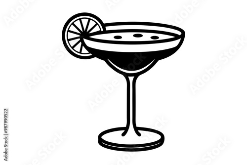 Festive Margarita Glass Vector Art Celebrating Iconic Cocktail Designs photo