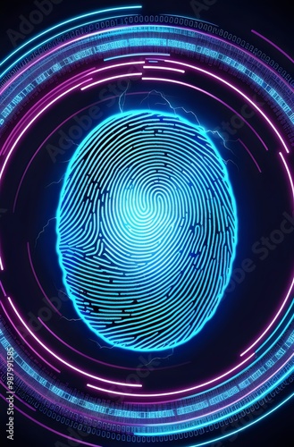 Security and privacy and sefty and data protaction background concept. digital fingerprint or swirl pattern for identity. photo